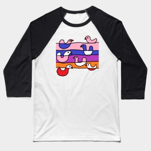 Duck pattern Baseball T-Shirt